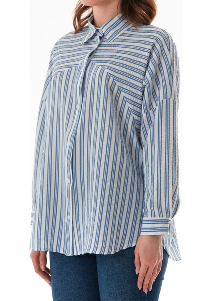 Çizgili Oversize Gömlek indirimleri