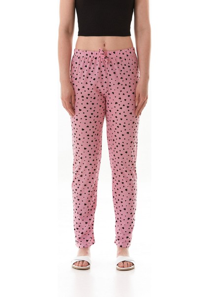Kalp Baskılı Pijama Altı