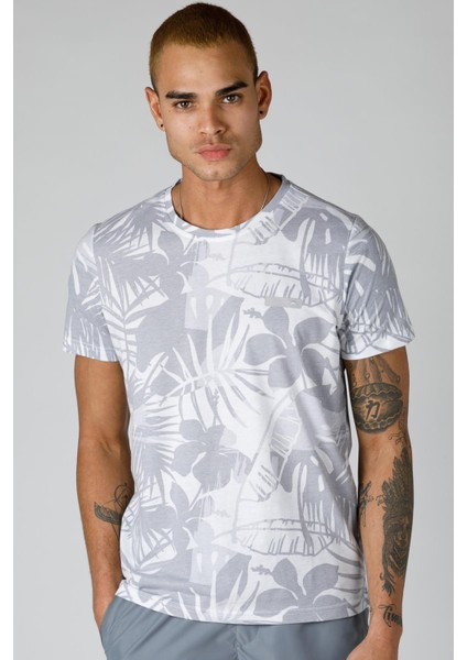 Regular Erkek Bisiklet Yaka Kısa Kol Beyaz T-shirt 19800