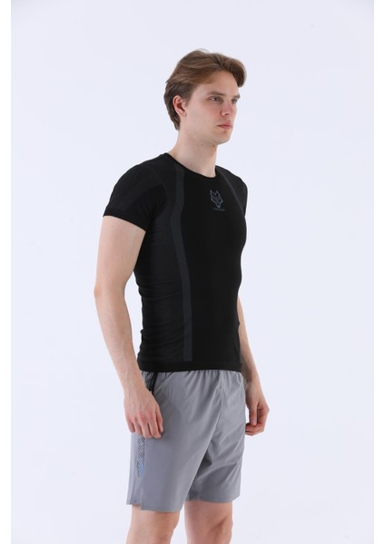 SlimFit Erkek Bisiklet Yaka Kısa Kol Siyah T-shirt 821070 modelleri