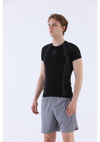 SlimFit Erkek Bisiklet Yaka Kısa Kol Siyah T-shirt 821070 fırsatları