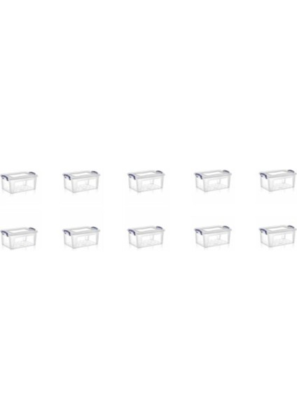 Şeffaf Kilitli Saklama Kutusu 5,5 Litre, 10'lu Paket, Plastik, Turuncu