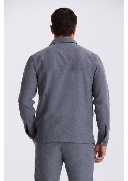 Antrasit Slim Fit Sivri Yaka Spor Erkek Takım Elbise fırsatları