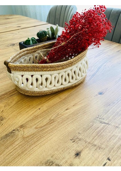 Krem Hasır Sepet, Dolap İçi Düzenleyici, 30x20x10 cm, Jüt, 1 Parça modelleri