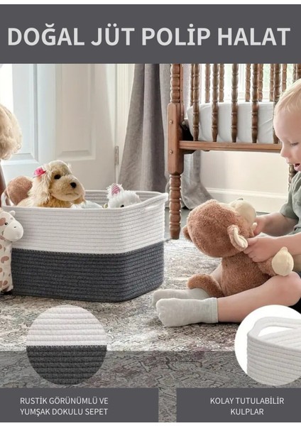 Şık Jüt Kare Kutu, Ofis, Ev ve Otel Dekorasyonu İçin Organizer Sepet, Siyah, 30x25 modelleri