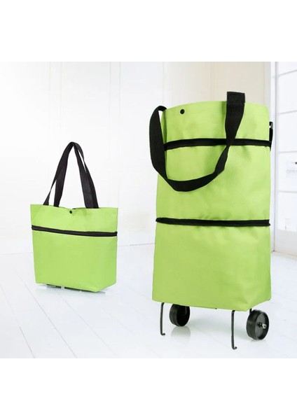 Yeşil Katlanır Tekerlekli Çanta ve Alışveriş Arabası 48 x 34 indirimleri
