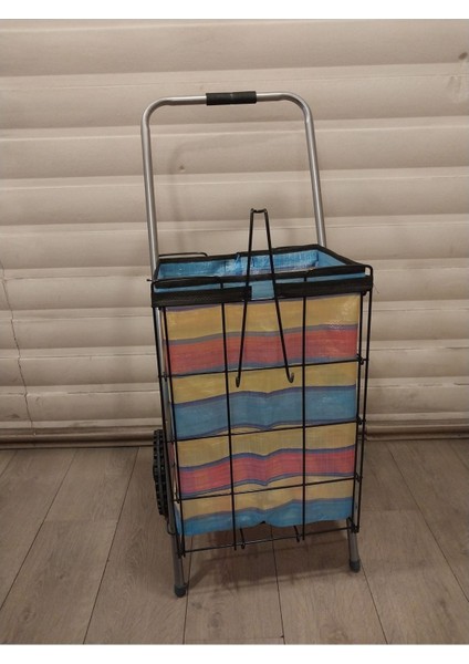 Kalın Telli & Kalın Çantalı Büyük Boy Desenli Silikon Lila Tekerlekli Pazar Arabası fiyatları