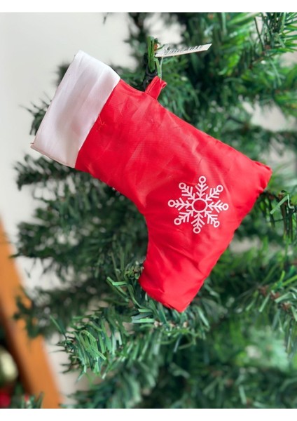 Ithal Lüks Yılbaşı Noel Çorap Alışveriş Çantası Tekrar Kullanılabilir Katlanır Torba Poşet Kırmızı fiyatları