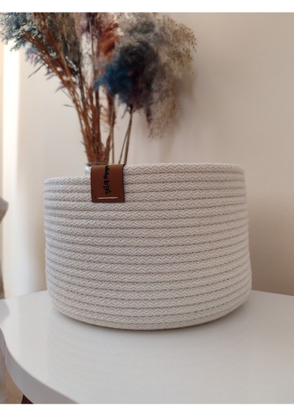 Şık ve kullanışlı ekru banyo düzenleyici sepet, 25x15 cm, tek parça