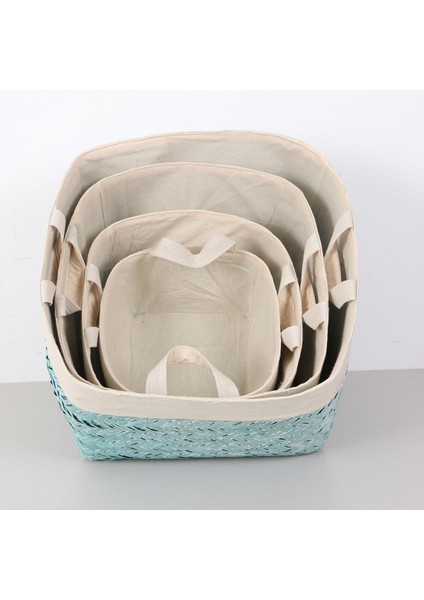 Şık mavi doğal bambu sepet, ev dekoru ve düzenleme için ideal 25x25x21 cm fiyatları