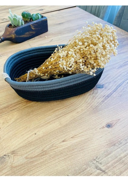 Hasır ve jüt saklama sepeti, çocuk odası düzenleyici, 30x20x10, siyah antrasit fiyatları