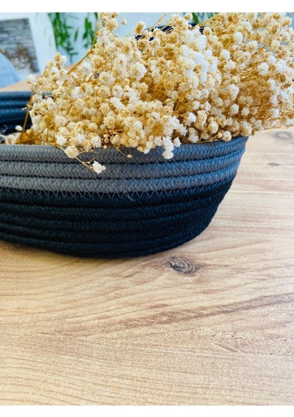 Hasır ve jüt saklama sepeti, çocuk odası düzenleyici, 30x20x10, siyah antrasit fırsatları