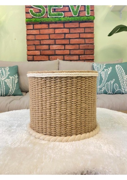 El yapımı hasır sepet ve saksı, doğal peyzaj dekoru, 2 parçalı şık tasarım modelleri