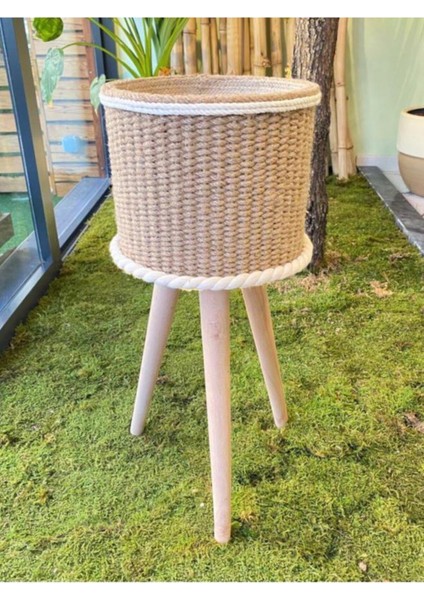 El yapımı hasır sepet ve saksı, doğal peyzaj dekoru, 2 parçalı şık tasarım indirimleri