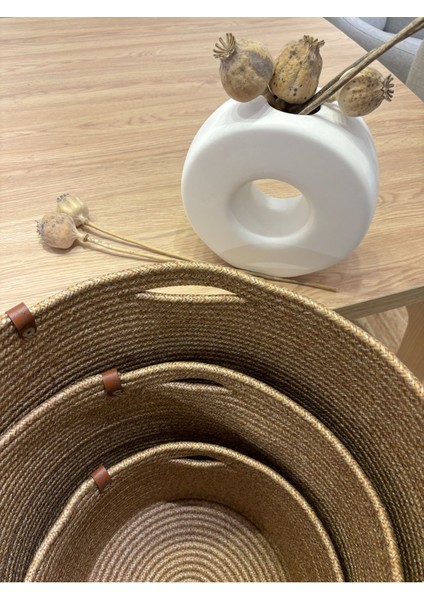 Pratik Hasır Çok Amaçlı Organizer Seti, Haki, 3'lü, Jüt, Düzenleyici Sepet ve Saksılık fırsatları