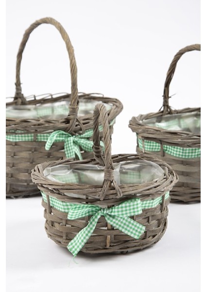 3'lü Hasır Sepet Gri fiyatları