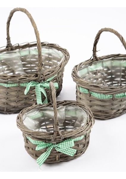 3'lü Hasır Sepet Gri fırsatları