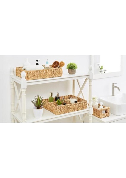 Doğal Hasır Organizer Sepet, Bohem Tarz, Muz Lifi Örgü, Dekoratif ve Şık Tasarım fırsatları