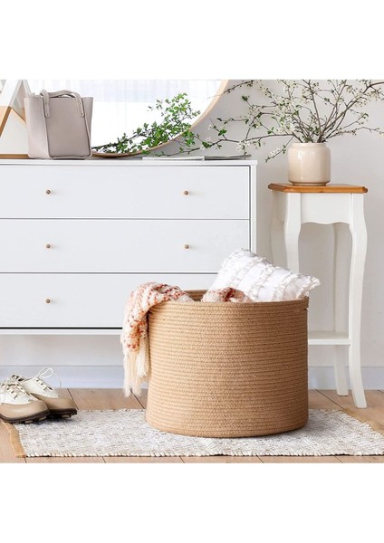 35x30 cm jüt dekoratif ve fonksiyonel sepet, kahverengi ev aksesuarı fiyatları