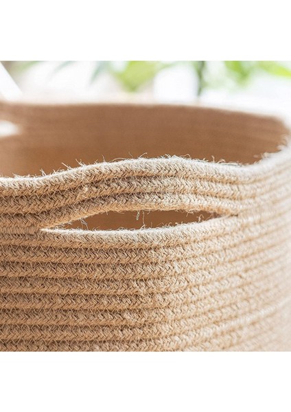 35x30 cm jüt dekoratif ve fonksiyonel sepet, kahverengi ev aksesuarı fırsatları