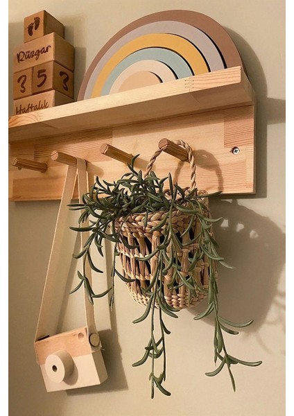 Dekoratif Hasır Duvar Sepeti 10x10 cm, Kahverengi, Şık ve doğal dekorasyon ürünü