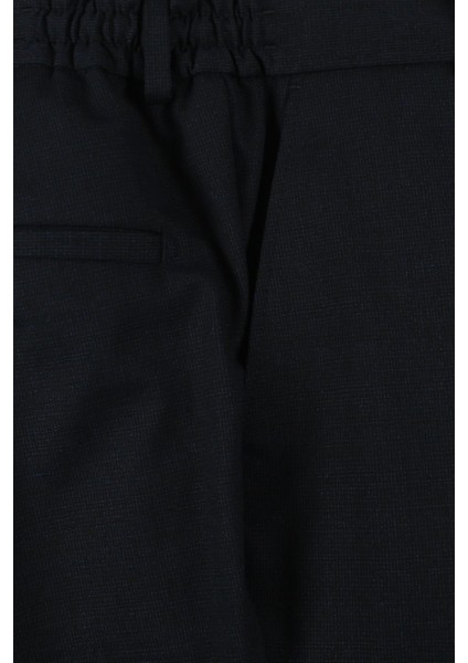 Koyu Lacivert Comfort Fit Beli Lastikli Yünlü Kumaş Pantolon fiyatları