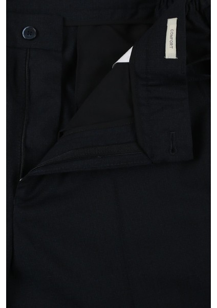 Koyu Lacivert Comfort Fit Beli Lastikli Yünlü Kumaş Pantolon modelleri