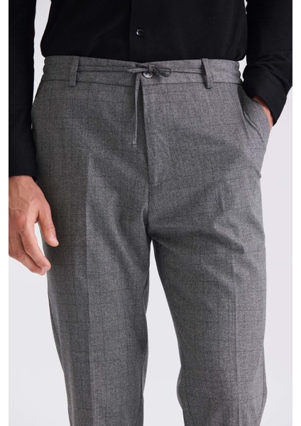 Antrasit Comfort Fit Beli Lastikli Yünlü Kumaş Pantolon modelleri