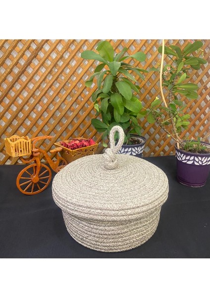 El Dokuma Çok Amaçlı Sepet, Banyo, Mutfak ve Makyaj Organizeri, Bej, Küçük fiyatları