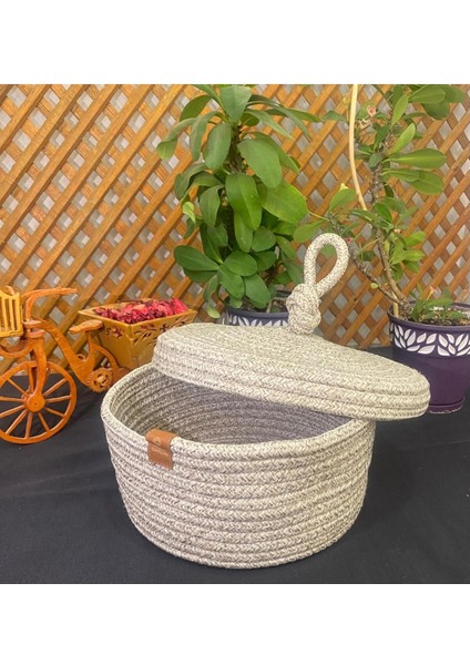 El Dokuma Çok Amaçlı Sepet, Banyo, Mutfak ve Makyaj Organizeri, Bej, Küçük modelleri