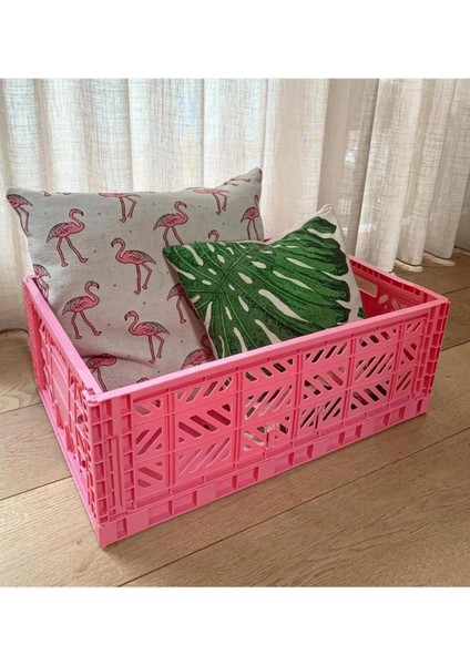 Katlanabilir Saklama Kutusu, Siyah Pembe, Pratik ve Şık, 60x40 cm indirimleri
