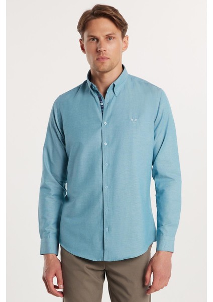 Slim Fit Dar Kesim Uzun Kol Poplin Oxford
