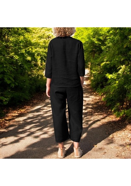 Yazlık Uzun Kollu Alt Üst Keten Takım fiyatları