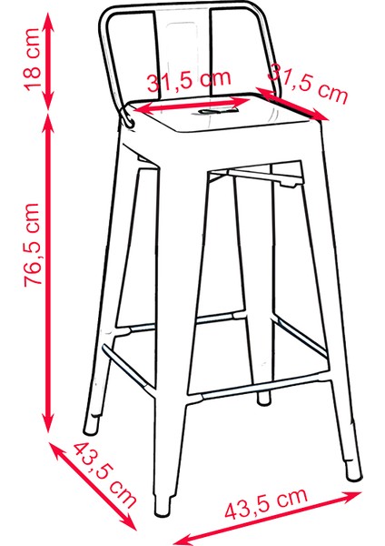 Tolix Sırtlı Metal Bar Tabure fiyatları
