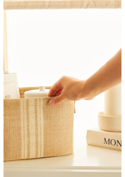 2'li Jüt Sepet, Çamaşır ve Oyuncak Saklama, Pamuklu, Kahverengi, 20x20 cm modelleri