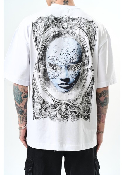 Erkek Indefinite Baskılı Oversize T-Shirt Beyaz fırsatları