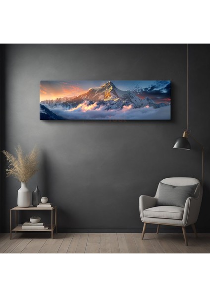 Bulutların Üstünde - Ihtişamlı Dağ Zirvesi Kanvas Tablo