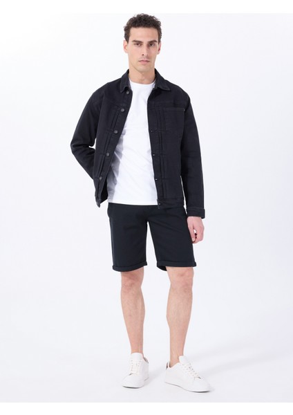 Denim Şort, 30, Siyah