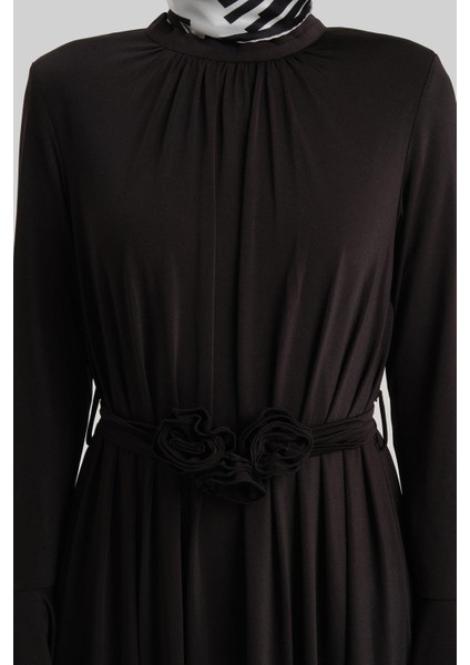 Vatkalı Elegance Elbise 24Y9823 Siyah