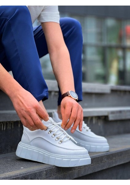 TB-X10 Terzi Bey Beyaz Cilt Beyaz Yüksek Taban Günlük Spor Ayakkabı modelleri
