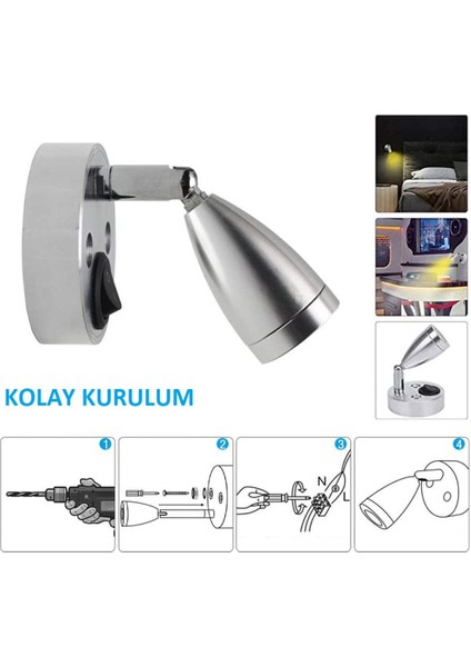 Karavan ve Tekne 12V LED Okuma Lambası