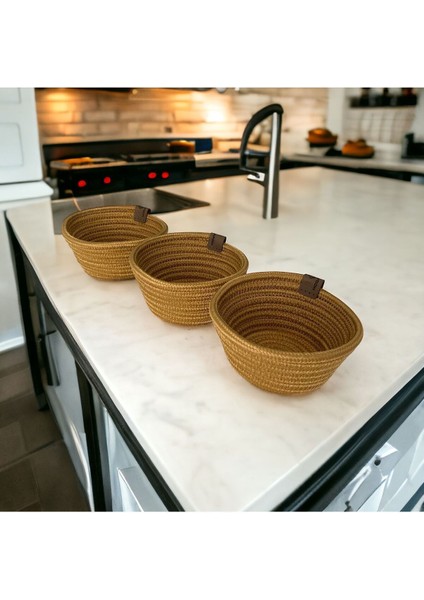 3'lü Jüt Sunum Çerez Takımı, Bej, Küçük, Şık ve Kullanışlı Sunum Kabı fiyatları