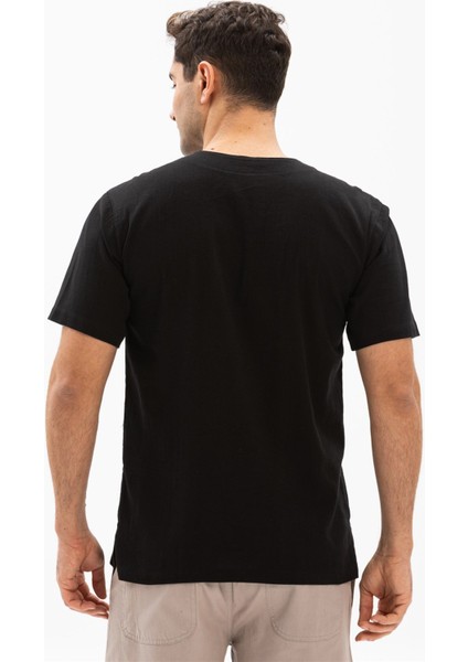 Büyük Beden Kısa Kol Şile Bezi Zımbalı Erkek Tshirt Siyah fiyatları