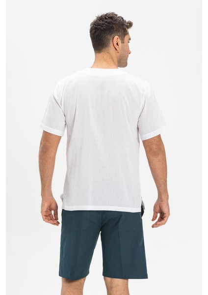 Büyük Beden Kısa Kol Şile Bezi Bisiklet Yaka Erkek Yazlık Tshirt Beyaz 3001 fiyatları