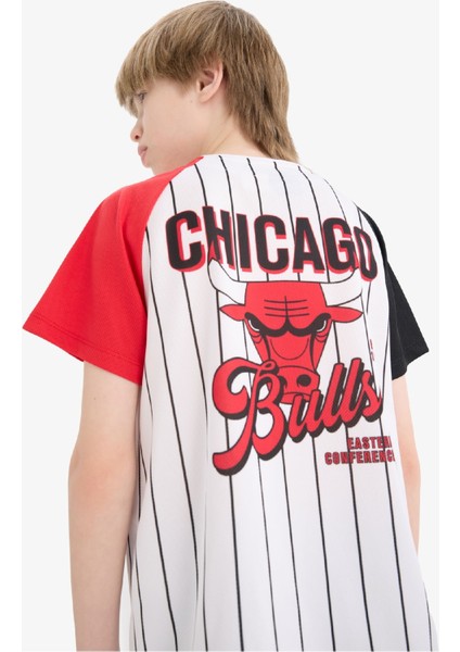 Erkek Çocuk NBA Chicago Bulls V Yaka Sırt Baskılı Kısa Kollu Tişört E4834A825SM