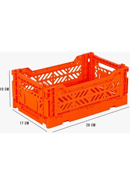 Turuncu Katlanabilir Mini Kasa, Pratik ve Şık Saklama Çözümü, 26 cm, Plastik, Beyaz fırsatları