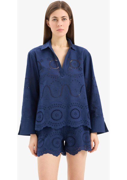 Regular Fit Brode Plaj Gömleği-Fall in Love E0598AX25SM modelleri