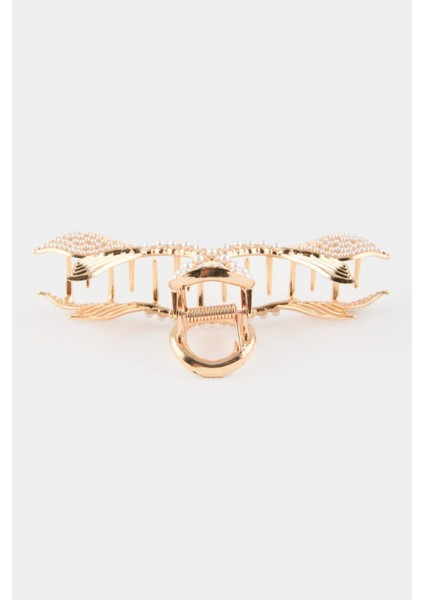 Kadın İncili Gold Mandal Toka E8931AXNS