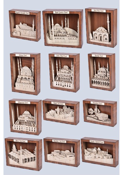 Demonte Ahşap Sultanahmet Camii Maket Kiti - Tarihi Yapı Model Seti