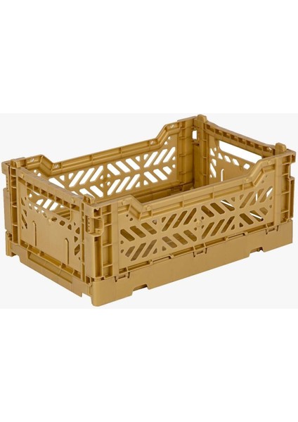 Pratik ve şık katlanabilir depolama kutusu, 26 cm, altın renk, çok amaçlı kullanım